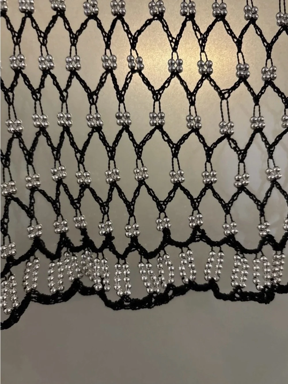 Vintage Y2K Black Crochet beaded Cardigan